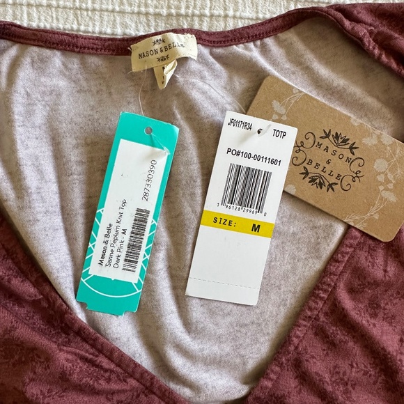 NWT MASON & BELLE Sanne Peplum Knit Top - Picture 5 of 5